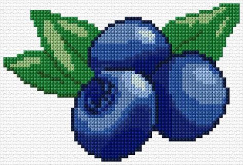 Ann Logan|10 Free Patterns Online|Blueberries|4903 Blueberry Cross Stitch Pattern, Blueberry Embroidery Pattern, Blueberry Cross Stitch, Pixel Art Fruit, Cross Stitch Calculator, Pooh Corner, Colourful Cross Stitch, Cross Stitch Fruit, Craft Desk