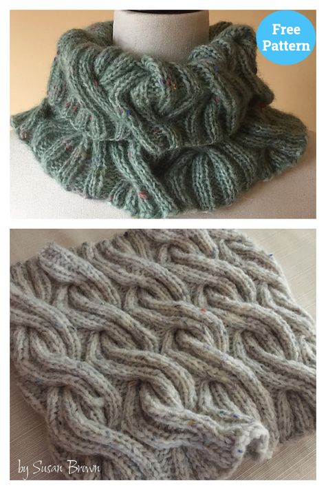 Braided Cowl, Cable Cowl, Cowl Patterns, Knit Cowl Pattern Free, Chunky Knit Cowl, Knitted Cowl Scarves, Knitting Patterns Free Hats, Knit Ideas, Knit Stitches