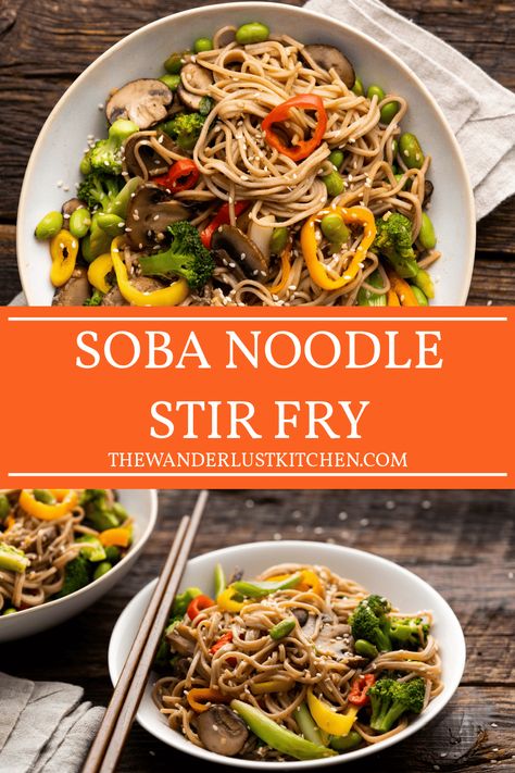 Soba Rice Noodle Recipe, Soba Noodle Stir Fry, Noodle Sauce Recipe, Soba Noodles Recipe, Asian Steak Bites, Noodles Vegetables, Leftover Veggies, Noodle Stir Fry, Soba Noodle