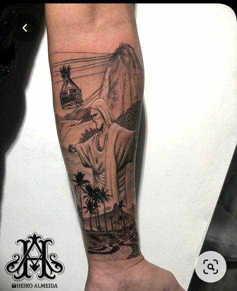 Brazil Wallpaper, Tattoo Homme, Tattoo Perna, Back Tats, Brazil Art, Christ The Redeemer Statue, Jesus Tattoo, Christ The Redeemer, Tattoo Designs And Meanings