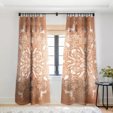 Pimlada Phuapradit Winter Forest 2 Single Panel Sheer Window Curtain - Deny Designs : Target Boho Curtains Living Room, Curtains Rods, Damask Curtains, Boho Dining Room, Sheer Window Curtains, Dining Room Curtains, Boho Curtains, Curated Design, Curtain Designs