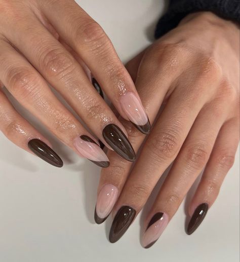 Brown Acrylics, Chocolate Nails, Brown Nail Art, Brown Nail, Simple Fall Nails, Fall Nail Trends, Nails French, Brown Nails, Fall Nails