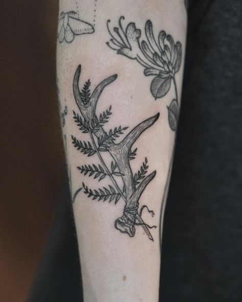 Deer Antler Tattoos, Deer Antler Tattoo, Antler Tattoos, Elk Tattoo, Antler Tattoo, Deer Skull Tattoos, Cowgirl Tattoos, Fern Tattoo, Western Tattoos