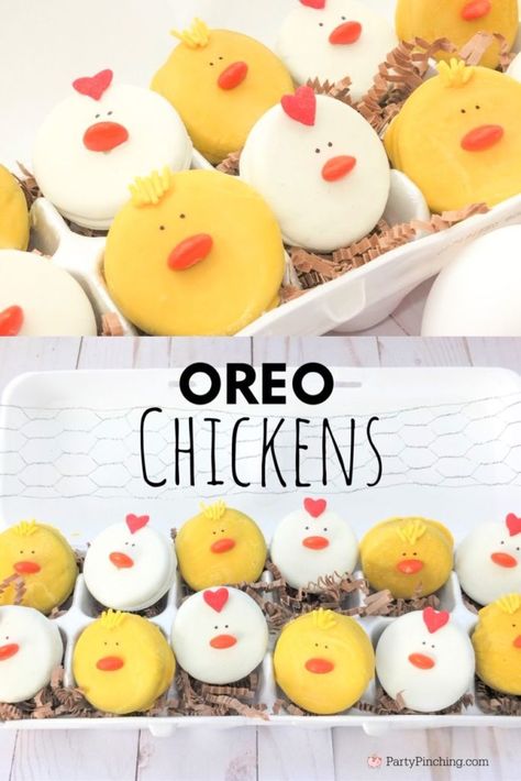 Chickens Cute, Chicken Cookies, Chicken Cupcakes, Chicken Party, Easter Deserts, Easter Cookie Recipes, Easy Easter Desserts, Easter Snacks, Easter Sweets