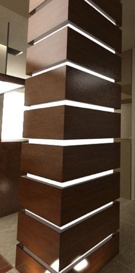 Pillar Panelling Designs, Column Panelling Design, Column Design Interior Modern, Pillar Design Interior Modern, Pillar In Living Room, Painting Ideas Home Decor, Column Design Interior, Sliding Gate Ideas, Pillar Design Interior