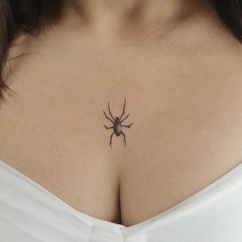 nice 22 Spider Tattoo Design Spider Tattoo For Women Chest, Tattoo Ideas Female Spider, Spider Chest Tattoo Female, Cute Spider Tattoo For Women, Spider Tattoo Chest, Spider Chest Tattoo, Spider Tattoo For Women, Small Spider Tattoo, Spider Tattoo Design