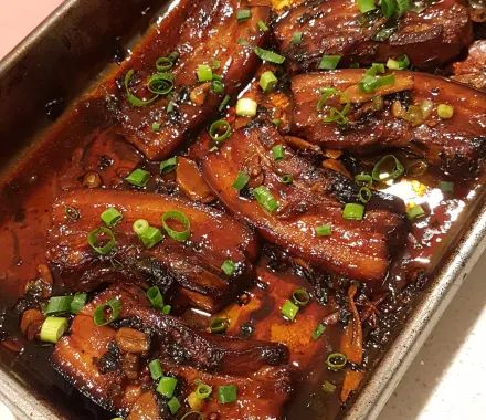 Sticky Pork Rashers | bunch Mooshoo Pork Recipe, Sweet And Sticky Pork, Pork Rashers Recipe, Sticky Pork Belly Bites, Siumai Pork, Pork Belly Sticky Rice, Kangaroo Recipe, Sticky Pork, Asian Beef