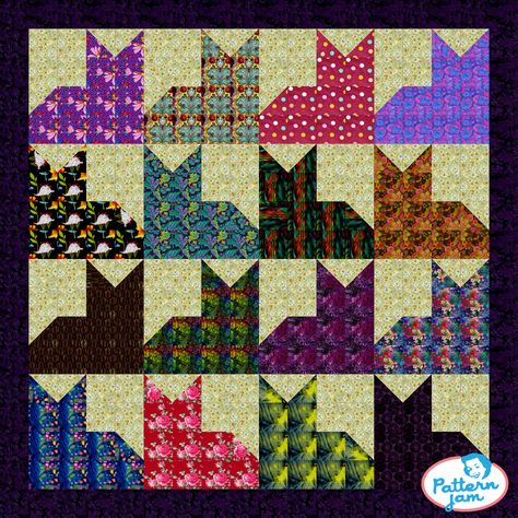 Kitten Quilt Pattern, Cat Quilt Patterns Free, Cat Quilt Block Pattern Free, Cat Applique Designs, Free Sewing Projects, Cat Quilt Block, Cat Quilts, Cat Quilt Patterns, Quilt Blocks Easy