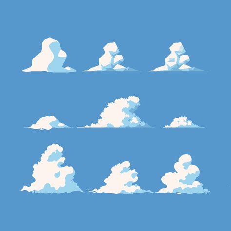 Cloud Study, Clouds Art, Cloud Illustration, Concept Art Tutorial, Digital Painting Techniques, Pixel Art Tutorial, Cloud Drawing, Pixel Art Design, Digital Painting Tutorials