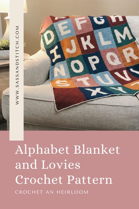 Create this timeless, heirloom alphabet blanket for that special someone in your life. OR, make just one letter as a personal-sized lovie! Alphabet Blanket, Baby Lovies, Crochet Alphabet, Extra Yarn, Crochet Throw Blanket, Blanket Diy, Crochet Needles, Mini Skein, Crochet Kit