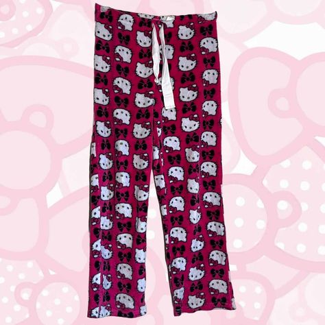 Hello Kitty pink and white pajama pants - super... - Depop White Pajama Pants, White Pajamas, Hello Kitty Pink, Emo Outfits, Pink And White, New Outfits, Pajama Pants, Hello Kitty, Pajamas