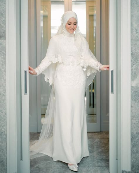 Baju Kahwin Muslimah, Muslim Nikah Dresses, Malaysian Wedding Dress, Baju Wedding, Dress Nikah, Malay Wedding Dress, Muslim Wedding Gown, Baju Kahwin, Nikah Outfit