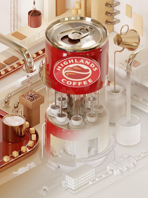 Coffee Booth, Highlands Coffee, Exhibition Stall Design, 3d Poster, Coffee Roastery, Exhibition Stall, Stall Designs, Instagram Frame Template, Coffee Poster