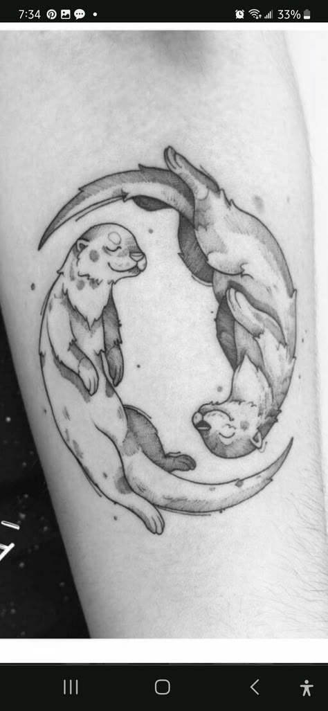 Otter Tattoo Ideas, Otter Tattoos, Otter Tattoo, Seal Tattoo, Bright Tattoos, Cute Otter, Chic Tattoo, Wild Tattoo, Theme Tattoo