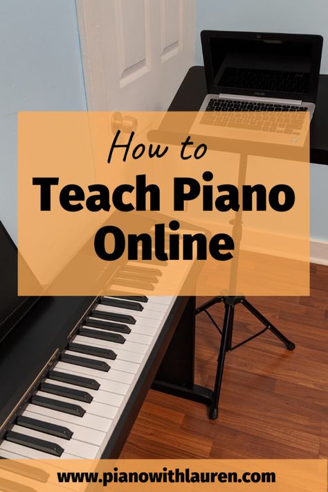 Here are some tips on how to teach piano lessons online. Teaching piano lessons online is becoming an essential skill for teachers. This post includes a free download guide for students and parents to get set up for online piano lessons. Piano Chord, Piano Lessons For Kids, Piano Pedagogy, Guitar Poster, Keyboard Lessons, Piano Classes, Teaching Piano, Piano Teaching Resources, Online Piano Lessons