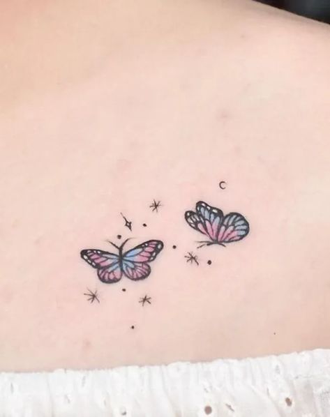 100 Unique Butterfly Tattoo Ideas (Best Butterfly Tattoos) - The Trend Scout Matching Butterfly Tattoos Mom, Delicate Butterfly Tattoo, Best Butterfly Tattoos, Butterfly Tats, Friends Tattoos, Butterfly Wing Tattoo, Tiny Butterfly Tattoo, Butterfly Tattoo Ideas, Unique Butterfly Tattoos