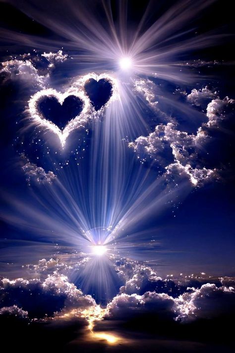 Heaven Pictures Backgrounds, Live Heart Wallpaper, Cute Heart Wallpaper Backgrounds, Sunset With Stars, Healing Photos, Heart In The Sky, Beautiful Heart Pictures, A Star, Really Cool Backgrounds