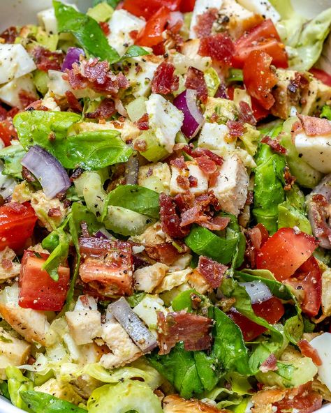 Add this Clean Eating High Protein Chopped Salad to Your Meal Plan! | Clean Food Crush Clean Eating High Protein, Fresh Pesto Recipe, Eating High Protein, Running Food, Protein Salad, Clean Eating Lunch, Clean Food Crush, Food Crush, Clean Food