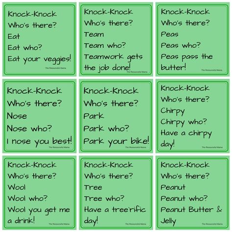 knock-knock jokes for kids~FREE PRINTABLE Subbing Activities, Christmas Knock Knock Jokes, Jokes Knock Knock, Funny Knock Knock Jokes, Funny April Fools Pranks, Kid Jokes, Pranks For Kids, Kids Jokes, Lunchbox Jokes