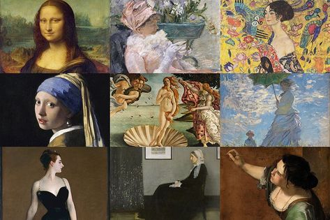 Famous Paintings of Women - The 15 Most Iconic Female Portraits Famous Female Paintings, Iconic Portraits Paintings, Art History Portraits, Famous Paintings Of People, Famous Paintings Of Women Portraits, Famous Portraits Painting, Famous Paintings Of Women, Uncomfortable Art, Female Historical Figures