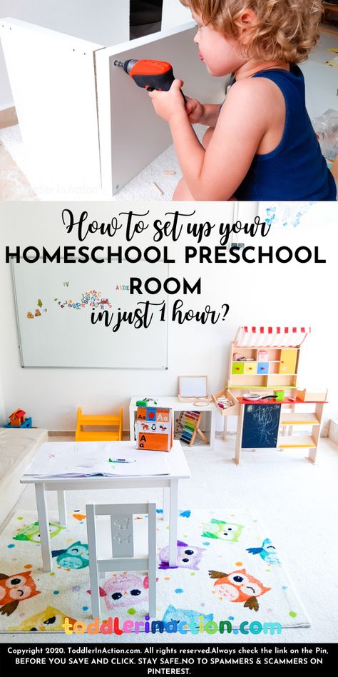 Toddler Homeschool Room, Homeschool Preschool Room, Preschool Playroom Ideas, Small Space Homeschool Organization, Toddler Playroom Organization, Preschool Homeschool Room, Space Homeschool, Preschool Playroom, Organization Homeschool