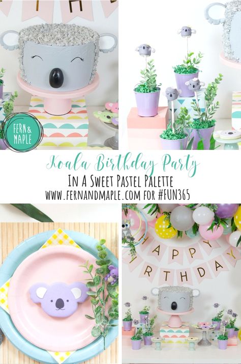 The Cutest Koala Bear Birthday Party Ever! | Fern and Maple Koala Party Ideas, Australian Themed Birthday Party, Koala Bear Birthday Party, Australian Birthday Party, Koala Theme Party, Koala 1st Birthday Party, Koala Birthday Party Ideas, Koala Bday Party, Koala Birthday Theme