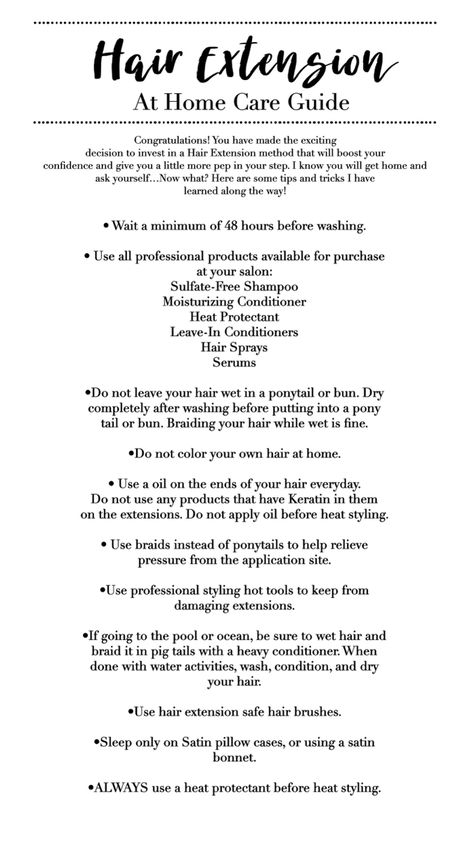 At home after care instructions for Hair Extensions Hair Extensions Tape Ins, Hair Extension Certificate, Hair Extension Shampoo And Conditioner, Hair Extension Consultation Form, Extension Care Tips Hair, Hair Extension Contract, Client Consultation Forms Salon Hair, Hair Extensions Care Tips, Hair Extensions Care