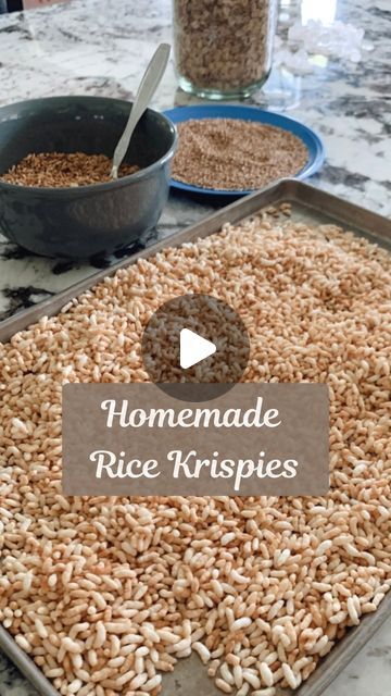 Diy Rice Puffs, Homemade Rice Krispies Cereal, Diy Rice Crispy Cereal, Puffed Rice Granola Recipe, Rice Pops Recipes, How To Make Rice Krispies, How To Puff Rice, Diy Puffed Rice, Rice Krispie Cereal Recipes