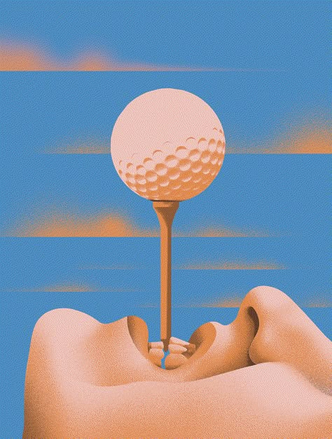 Mini Golf Illustration, Golf Illustration Design, Abstract Golf Art, Golf Ball Illustration, Vintage Golf Aesthetic, Golf Design Graphic, Golf Campaign, Golf Illustration, Golf Artwork