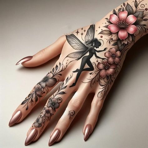 Womens Hand Tattoos, Girly Hand Tattoos, Cool Wrist Tattoos, Hand And Finger Tattoos, Beautiful Tattoos For Women, Pretty Hand Tattoos, Tattoos For Women Flowers, Tasteful Tattoos, Hand Tattoos For Women