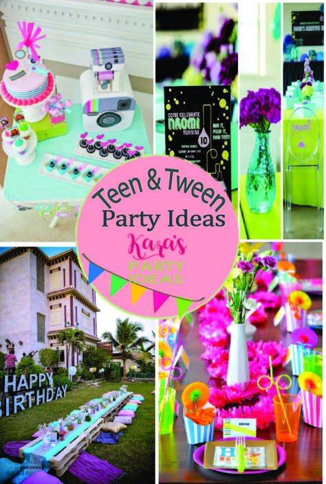 Hundreds of Teen/Tween Party Ideas at Kara's Party Ideas! See them all here! Preteen Birthday, 12th Birthday Party Ideas, Emoji Birthday Party, Sleepover Birthday Parties, Girls Birthday Party Themes, Girl Bday Party, Emoji Birthday, 9th Birthday Parties