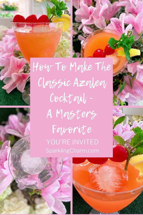 Azalea Cocktail, Mint Sprig, You're Invited, Maraschino Cherry, Signature Cocktail, Pineapple Juice, Youre Invited, Mocktails, So Pretty