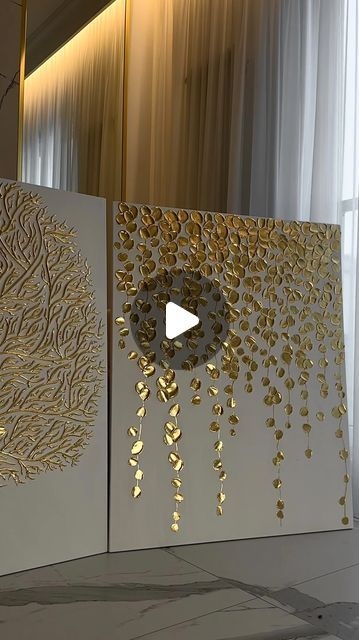 Gold Leaf Art Ideas, Gold Leaf Texture, 2024 Gold, Acrylic Texture, Interior Design Your Home, Simple Wall Art, Gold Leaf Art, Leaf Texture, 3d Painting