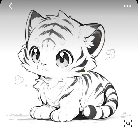 Tiger Coloring, Kawaii Coloring Pages, Tiger Drawing, Cartoon Tiger, Angel Drawing, Free Adult Coloring Pages, Cute Tigers, Cartoon Coloring Pages, Dessin Adorable