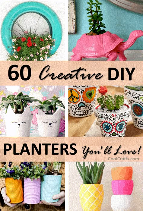 Coolest Crafts, Diy Planters Pots, Diy Planters Indoor, Fairytale Garden, Flower Pot Ideas, Pot Diy, Creative Planter, Plant Pot Diy, Plant Crafts