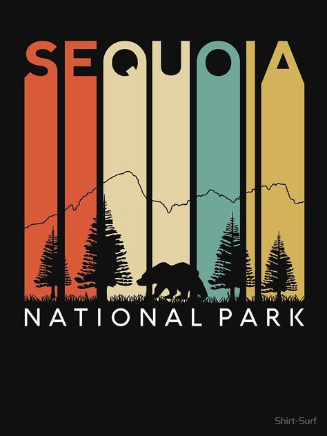 National Park T Shirt Design, Retro Camping Illustration, Nature T Shirt Design, Camp T Shirts Design Ideas, Outdoor T Shirt Design, National Park Graphic Design, Camping Design Graphics, Camping T Shirt, Outdoors Graphic Design