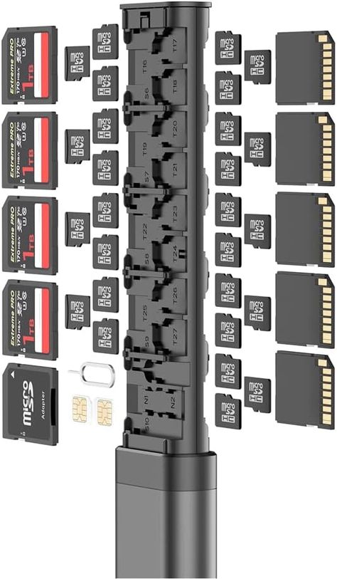 Amazon.com: BUDI Pop-up Design 30 Slots Memory Card Case Crush & Shockproof Wallet for 27 Micro SD SDXC SDHC TF Cards and 6 Cards/Micro SDHC/Micro Holder Organizer,Case Storage : Electronics Organizer Amazon, Pop Up Design, Car Holder, Micro Sd Card, Card Storage, Photo Accessories, Memory Card, Data Storage, Micro Sd