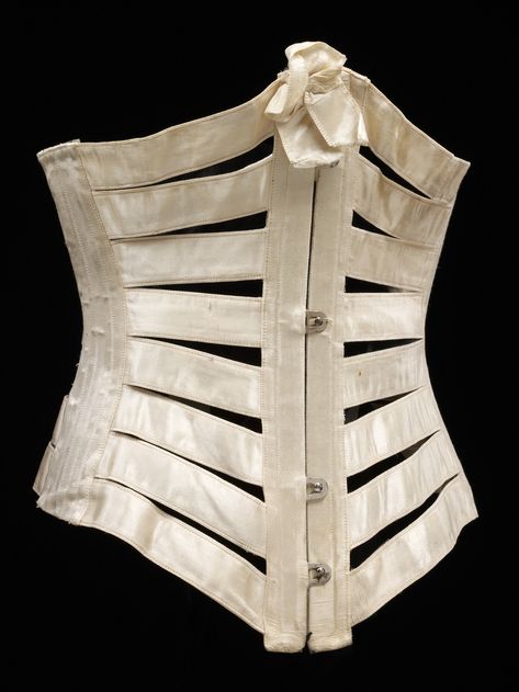 1900 Underbust Ribbon Corset V&A  UNDERWEAR FASHION IN DETAIL by Eleri Lynn pg. 93 V&A Publishing Summer Corset, Ribbon Corset, 1890s Fashion, Afrikaanse Mode, Vintage Corset, Period Outfit, Fashion Plates, Vintage Lingerie, Victoria And Albert Museum