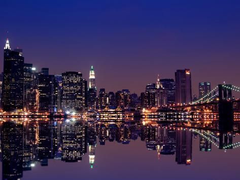 size: 16x12in Photographic Print: Skyline, New York City Poster by Sabine Jacobs : New York City Poster, Skyline New York, Fulton Street, Episode Backgrounds, Nyc Skyline, City Poster, World Cities, City Aesthetic, City Girl