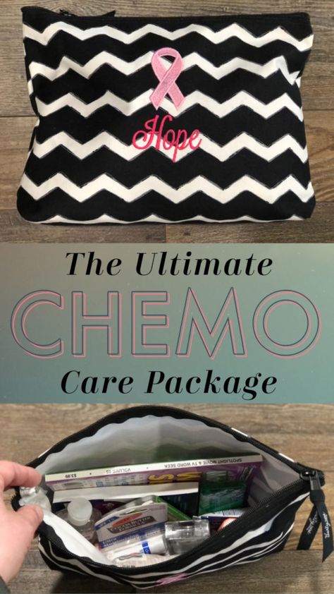 What To Include In The Ultimate Chemo Care Package (advice from someone who's been there!) #breastcancercarepackage #cancercarepackage #chemocarepackage Chemo And Radiation Care Packages, Care Packages For Chemo Patients, Chemo Basket For Men, Chemo Care Package For Women Diy, Mastectomy Care Package Gift Ideas, Chemo Bag Ideas Survival Kits, Radiation Care Package For Women, Chemo Baskets Care Packages, What To Put In A Care Package