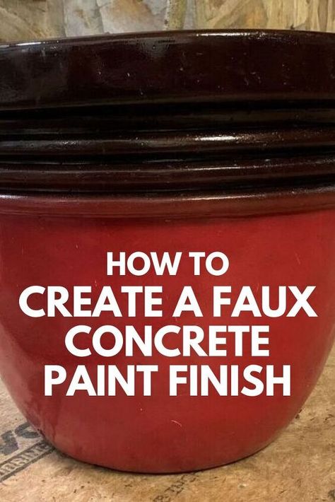 Faux Concrete Paint, Faux Concrete Planter, Diy Outdoor Candles, Planter Makeover, Large Concrete Planters, Large Scale Wall Art, Wooden Plant Pots, Concrete Paint, Gray Chalk Paint