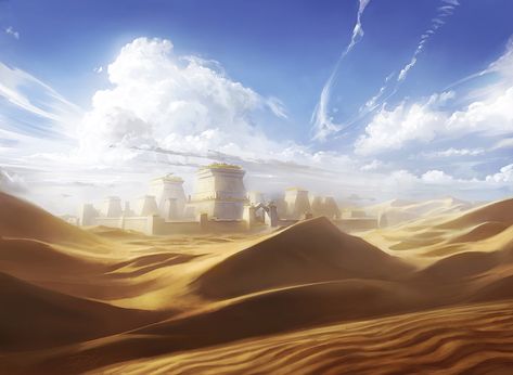 Plains Plains Concept Art, Fantasy Plains, Fantasy Plains Village, Plains City Fantasy Art, Desert Home Fantasy Art, Small Castles, Desert Environment, Mtg Art, Location Inspiration