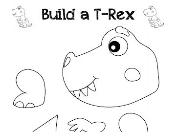 Build a T-Rex Dinosaur - Google Drive T Rex Preschool Craft, T Rex Craft Preschool Art Projects, Build A T Rex Printable, T Rex Printable, Build A Dinosaur, Crochet T-rex Dinosaur Pattern Free, Dinosaur Crafts Preschool, Dinosaur Printables, Jurrasic Park