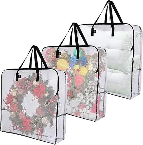 Amazon.com: Gift Bag Storage Storing Wreaths, Bed Organization, Holiday Organization Storage, Moving Essentials, Gift Bag Organization, Gift Bag Storage, Christmas Decoration Storage, Wreath Storage, Pillow Storage