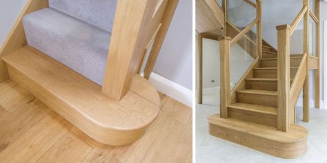 Staircase Manufacturers, Round Stairs, Oak Staircase, Brick Porch, Bespoke Staircases, Oak Stairs, Staircase Ideas, New Staircase, Wood Staircase