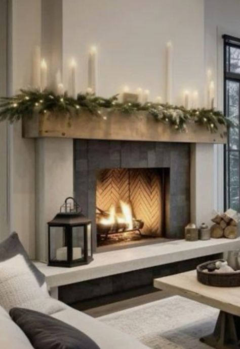 Decoration Ideas Living Room, Living Room Decoration Ideas, Tall Fireplace, Cozy Living Room Ideas, Storage Living Room, Room Decoration Ideas, Room Decor Living Room, Family Room Fireplace, Farmhouse Fireplace