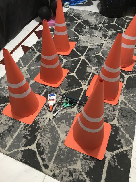 Diy Traffic Cones, Construction Zone Birthday Party, Two Fast Two Furious, Construction Baby Shower, Truck Theme Birthday, Cones Diy, Construction Theme Birthday Party, Construction Theme Party, Car Birthday Theme