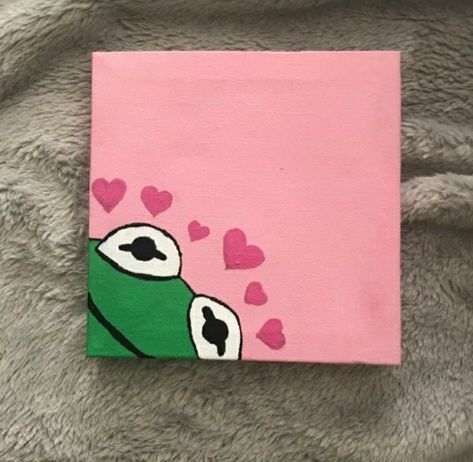 Small Canvas Couple Painting, Arts On Canvas, Simple Step By Step Painting, Mini Canvas Art Easy Cute For Best Friend, Płutno Aesthetic, Simple Mini Canvas Paintings Aesthetic, Easy Paintings Cute, Cute Little Paintings Easy, Cute Girly Paintings