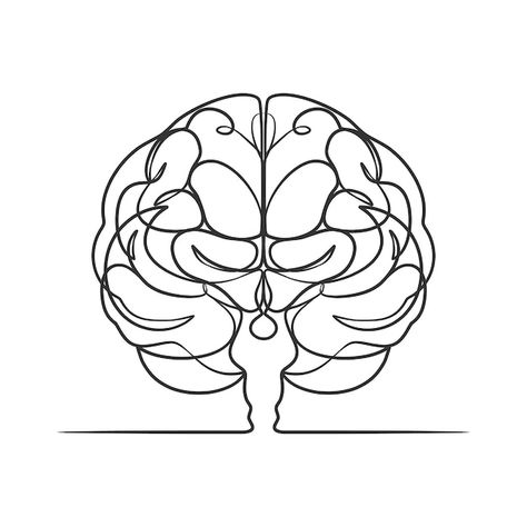 Brain Icon, Brain Drawing, Brain Tattoo, Drawing Minimalist, One Line Drawing, Continuous Line Drawing, Continuous Line, Human Brain, Psd Icon