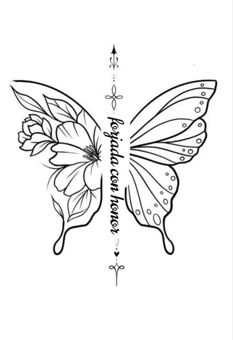 Butterfly In Memory Tattoo, Rose And Butterfly Tattoo, Unique Butterfly Tattoos, Hip Thigh Tattoos, Unique Butterfly, Writing Tattoos, Pretty Tattoos For Women, Thigh Tattoos, Butterfly Tattoos